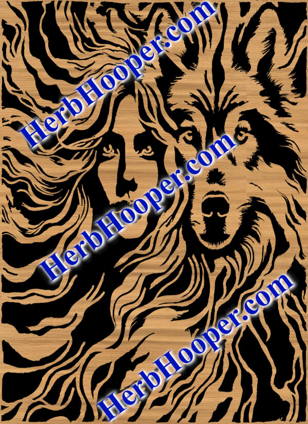 Lady and wolf Pattern