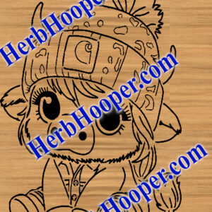 Highland Calf in hat Pattern